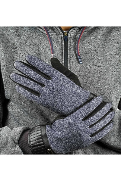 WORKPASAJ ERKEK DERİ TRİKO KAPLAMA RÜZGAR GEÇİRMEZ KAYDIRMAZ AVUÇ İÇİ DOKUNMATİK EKRAN ERKEK ELDİVEN