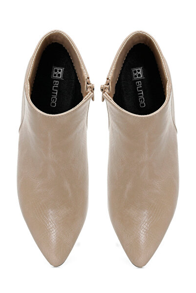 Butigo 23K-173 3PR Krem Kadın Topuklu Bot