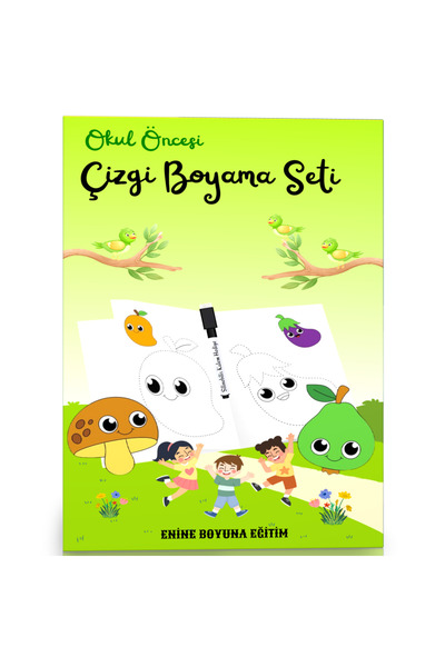 Enine Boyuna Eğitim مجموعة تلوين خط ما قبل المدرسة (2 كتاب)