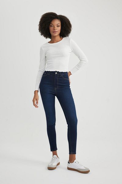 DeFacto Super Skinny Fit Jeanshose mit hoher Taille und schmalem Bein