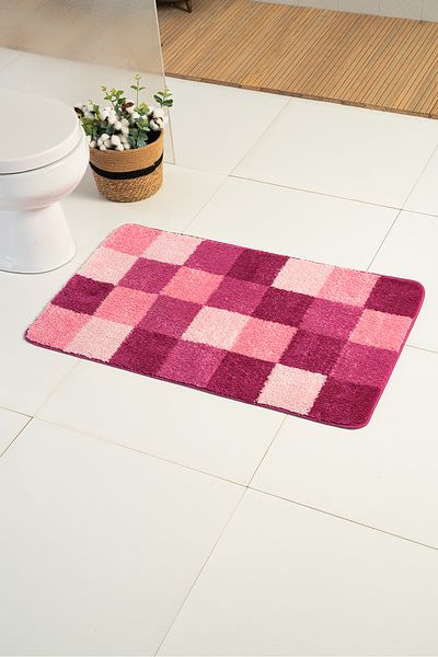 Moda Dekor Χαλάκι μπάνιου Millenium Tile Pink 2 τεμαχίων