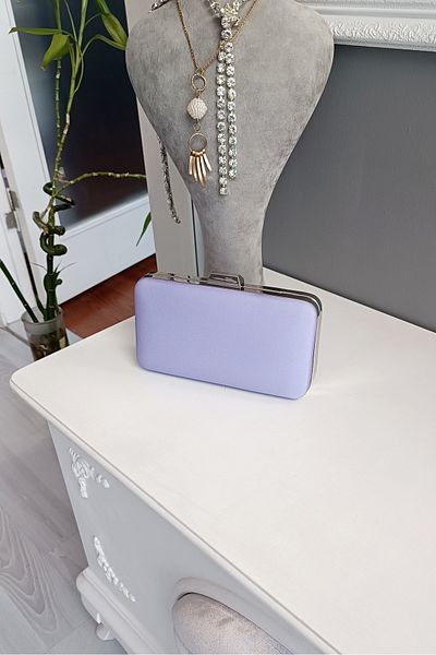 LA CALZATURE Liliac Mat Satin Material Carcasa Metalica Rochie De Seara Cutie Zilnica Geanta Dama