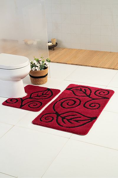 Moda Dekor Elite Lux Azra - Claret Red Σετ 2 χαλιών μπάνιου