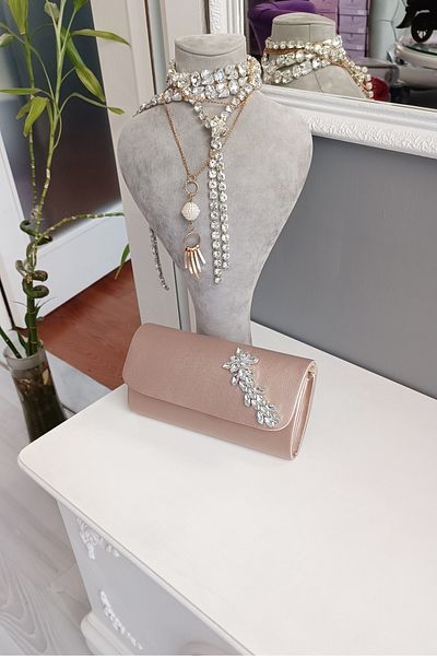 LA CALZATURE Skin Satin Star Stone Αξεσουάρ Οβάλ κομμένο βραδινό φόρεμα Γυναικεία τσάντα