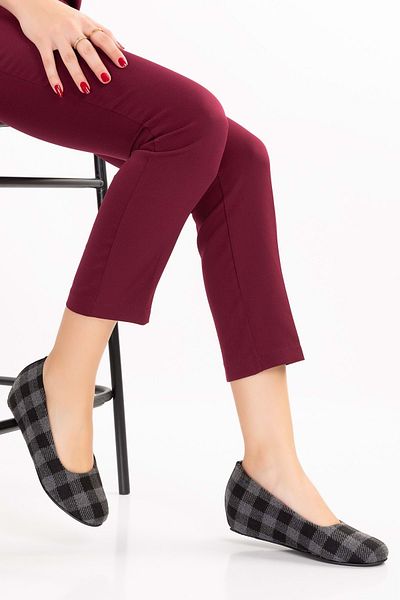 Gondol Pantofi de acasă cu model în carouri din piele Mik.590