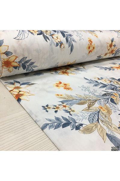 Renk Tekstil Ύφασμα ποπλίνας με μοτίβο λίλι 100% βαμβάκι