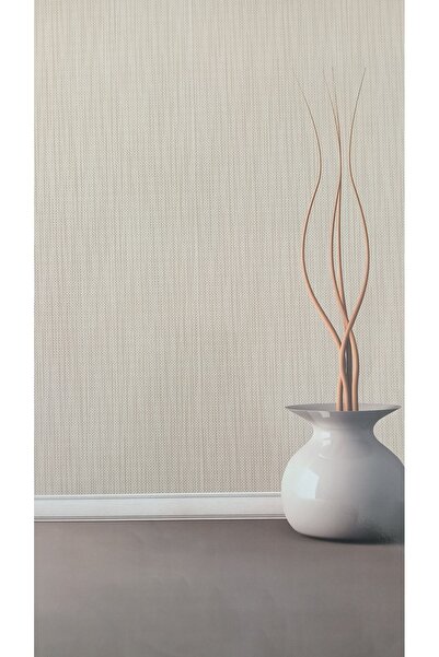 Oskar Hasır Desenli Krem Rengi Duvar Kağıdı 5m2