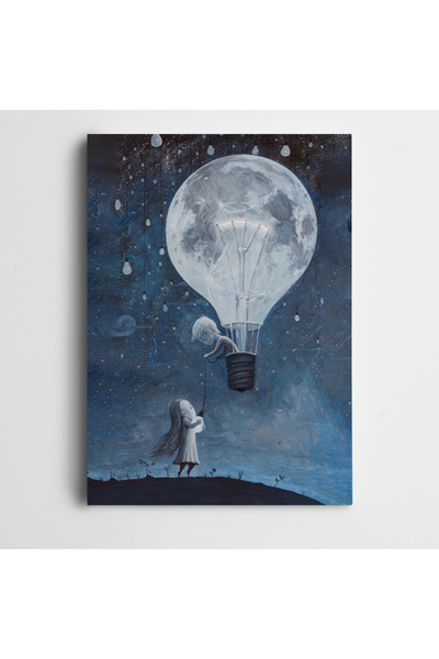 artefoni Sevgili Ampul Balon Dekoratif Büyük Boyut Kanvas Tablo 85 x 120 CM