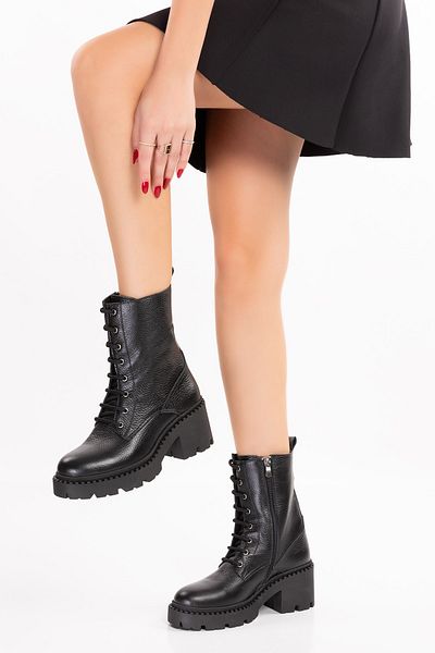 Gondol Cizme de damă din piele naturală cu toc cu platformă vtg.23800 - Negru - 40