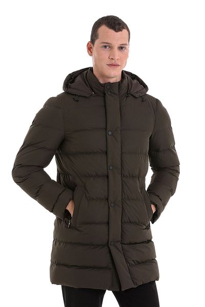 Hatemoğlu Παλτό με κουκούλα με κουκούλα Khaki Slim Fit