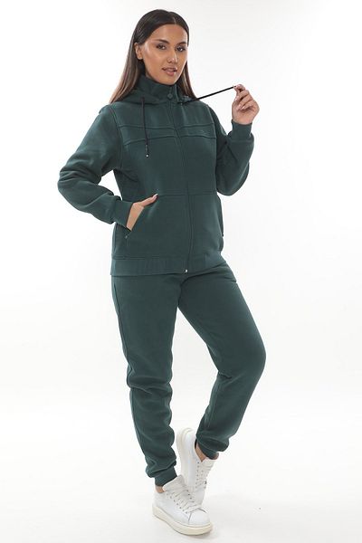 FORE SPORT Battal Women's Green Zippered 3 Thread Racking Hooded Set