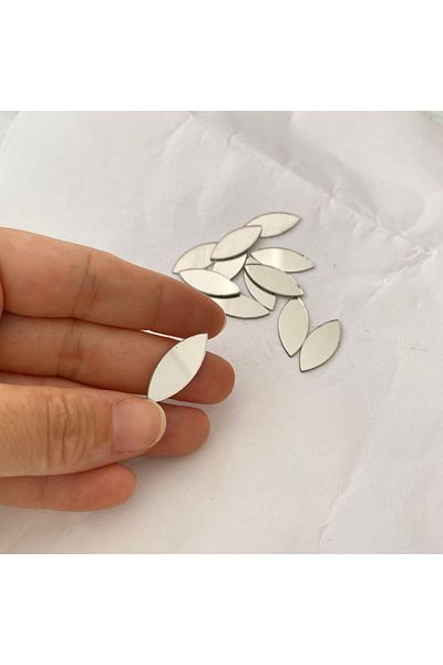 Proton 10x24 Mm Oval Silver Color Mosaic Mirror 100 Pieces