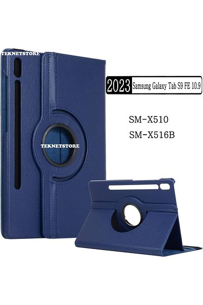 TEKNETSTORE Samsung Galaxy Tab S9 FE 10.9 Inch Tablet Compatible Case 360° Rotatable Leather Leather New Style Case