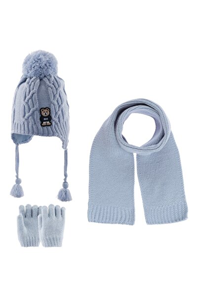 Kitti Atkı Bere Eldiven Takım 1-4 Yaş 2316010 Mavi