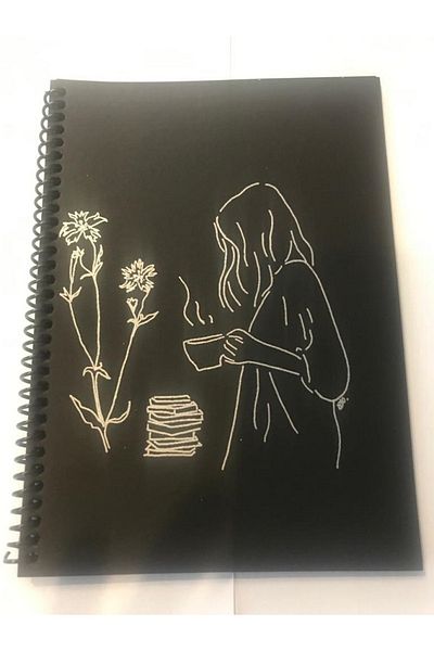 KURTSAN AMBALAJ BLACK UNLINE SPIRAL DRAWING BOOK 15*21 50 SHEETS