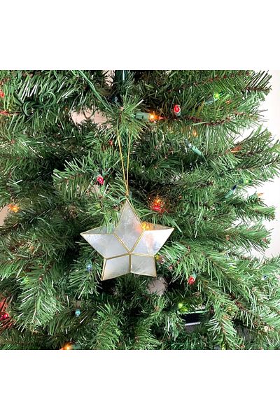 Yenigeldi 1Pcs Mother of Pearl Capiz Philippines Handmade Christmas Tree Room Party Birthday Ornament