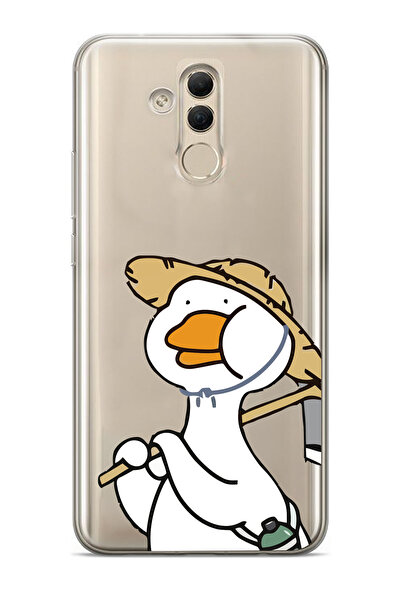 Magic Ring Huawei Mate 20 Lite Uyumlu Ördek Desenli Şeffaf Telefon Kılıfı