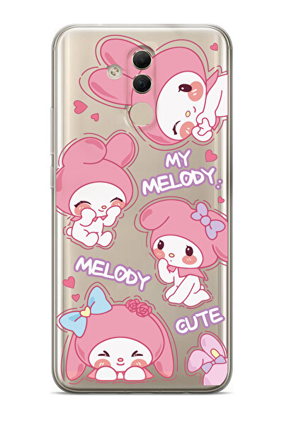 Magic Ring Huawei Mate 20 Lite Uyumlu Melody Kuromi Desenli Şeffaf Telefon Kı...