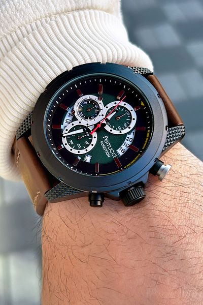 Ferrucci Function 3 Atm Waterproof Leather Cord Men's Wristwatch