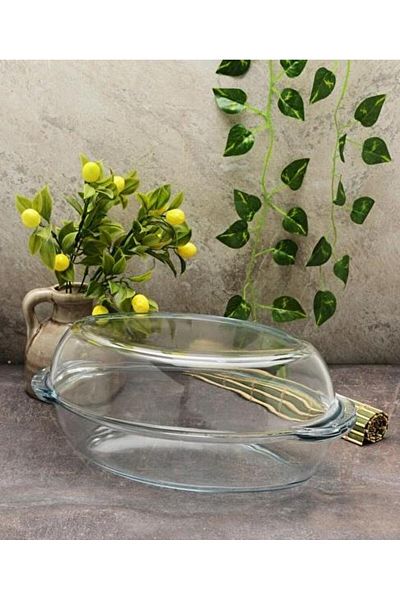 Paşabahçe 59022 2250cc/75oz Oval Covered Pyrex