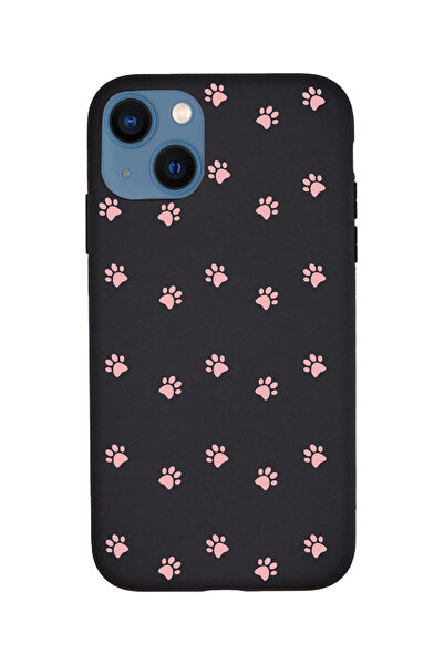 KaffCase حافظة هاتف آيفون 15 بينك كات باوز من السيليكون الفاخر