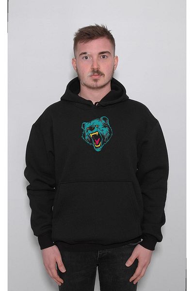 baskwear Унисекс суитшърт с качулка Angry Bear