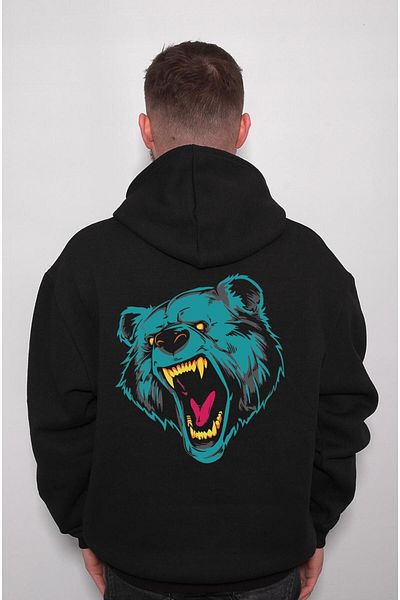 baskwear Унисекс суитшърт с качулка Angry Bear