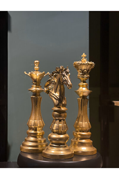 ANTIQUE HOME 3 lü set satranç taşı biblo