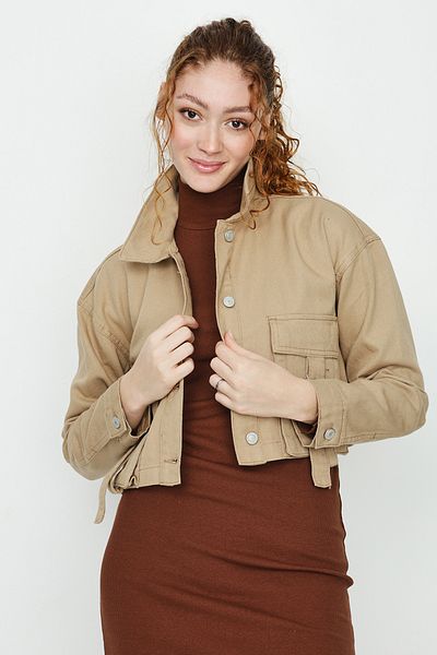 Select Moda Γυναικείο τζιν μπουφάν Mink Pocket Crop
