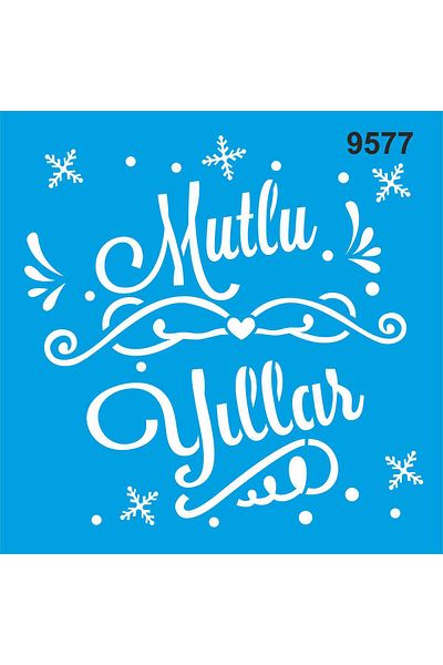 StencilSepeti Happy New Year - Stencil Painting Template 50x50 No Refund!