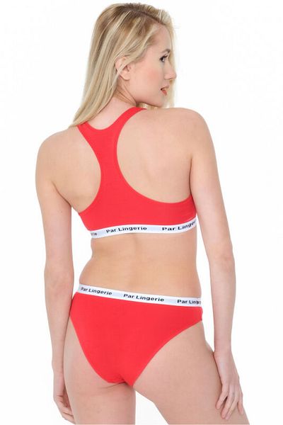 par lingerie pl بدلة بوستير رياضية باللون الأحمر