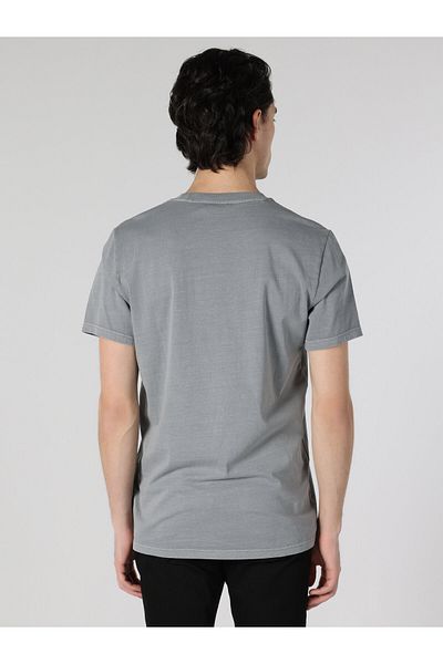 Colin's Gray Regular Fit Men's Short Sleeve T-Shirt - Printed