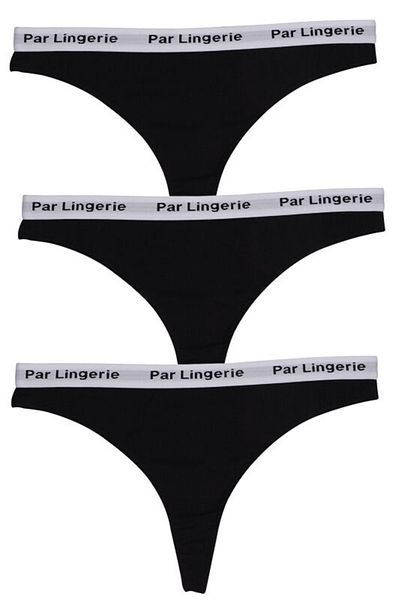 par lingerie pl Black Women's Thong - 3-Piece String Set