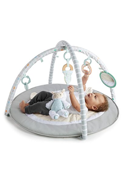 Ingenuity , Cozy Spot Loamy oyun matı, ahşap oyun kemeri, çıkarılabilir oyuncaklı