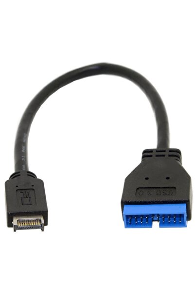 Alfais 5076 USB 3.1 Type-E Male To USB 3.0 19 20 Pin Dişi Uzatma Kablosu
