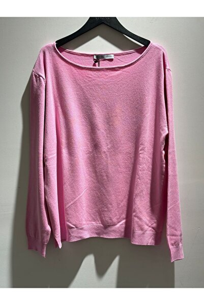 Dilvin Εκρού Πουλόβερ με λαιμόκοψη βάρκα άνοιγμα