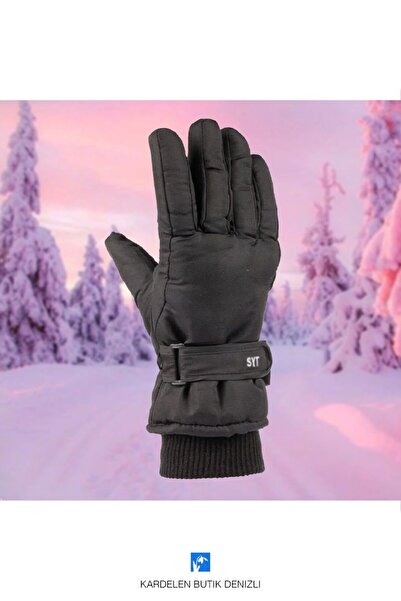 Kardelen Butik Denizli قفازات تزلج نسائية مزدوجة مبطنة بالصوف ومقاومة للماء