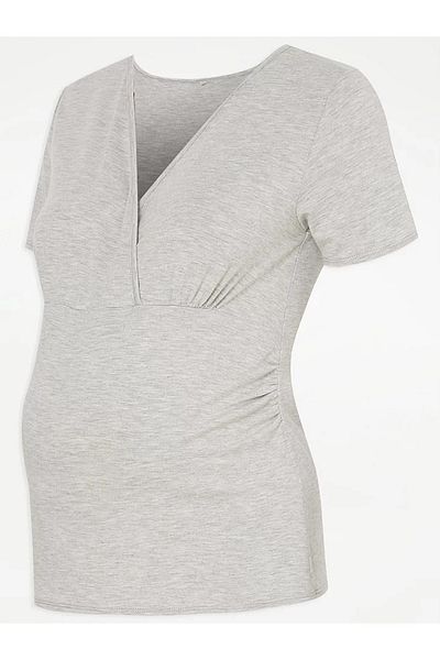 MEGHAN L.A Gray Maternity Nursing Sleepwear Set