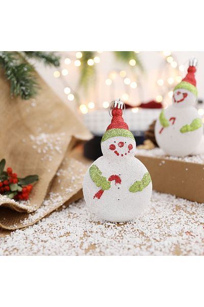 Yenigeldi 3Pcs (14CM*8CM) Chubby Snowman Christmas Pine Tree Ornament Party Christmas Decorations