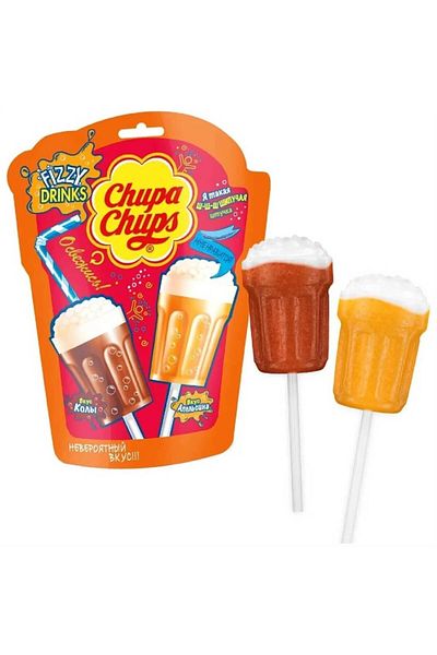Chupa Chups Orange and Cola Flavored Fizzy Drinks - 15 Gr 25 Li