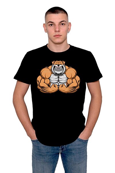 BIGROON Pitbull Buldog Unisex Fitness Majica - Pas Sa deznom Sport Cuğulu