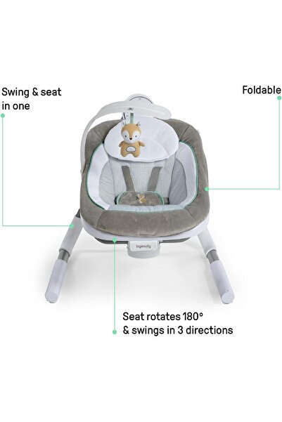 Ingenuity Taşınabilir, 5 Vitesli Bebek Salıncağı ve Titreşimli Koltuk - Doğa Sesleriyle Rahatlık!