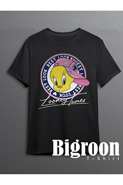 BIGROON تي شيرت لوني تونز تويتي للجنسين - لقد رأيت قطة تي شيرت