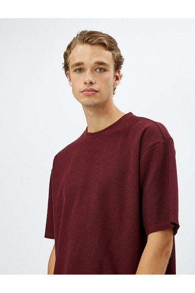 Koton Κοντό μανίκι Basic T-Shirt Crew Neck με υφή