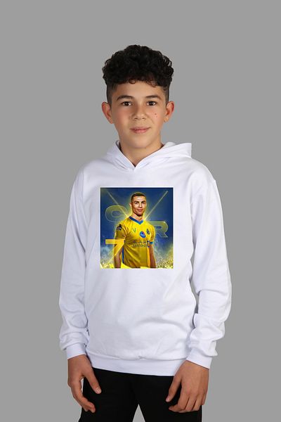 Raf Coll Hanorac cu glugă pentru fetiță/băiat Ronaldo, imprimat digital, cu două fire în interior