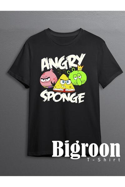 BIGROON Unisex majica za igru ​​Angry Sponge SpongeBob