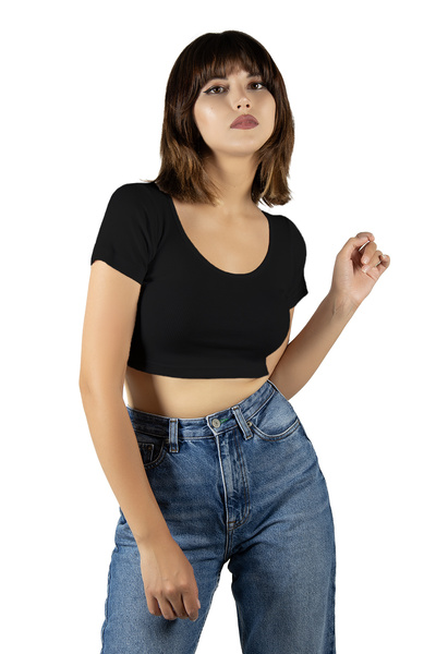 Terapi Men تي شيرت قصير الأكمام برقبة دائرية أسود