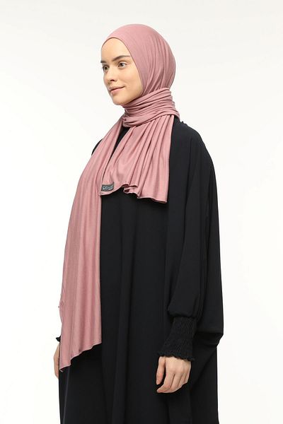 Altobeh Ροζ απλή πούδρα χτενισμένο σάλι Hijab