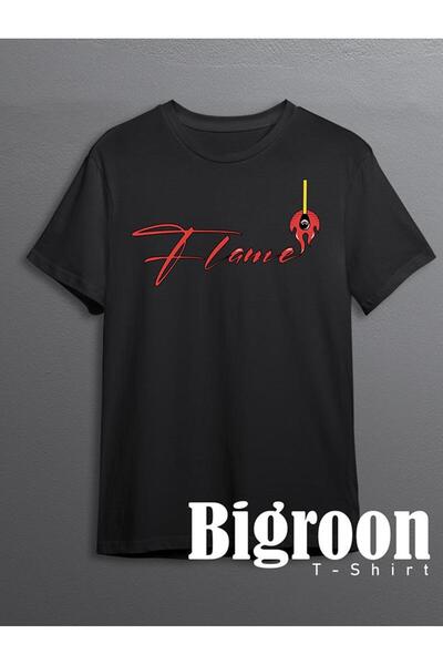 BIGROON Unisex retro majica sa plamenom - F Lame Fire Match Sa deznom T-shirt