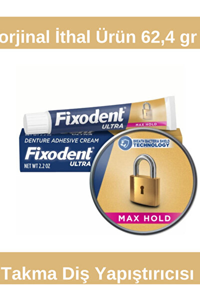 Fixodent Ultra Max Hold Takma Diş Yapıştırıcısı Protez Yapıştırıcı 2,2 oz 62,4Gr (Orjinal İthal)
